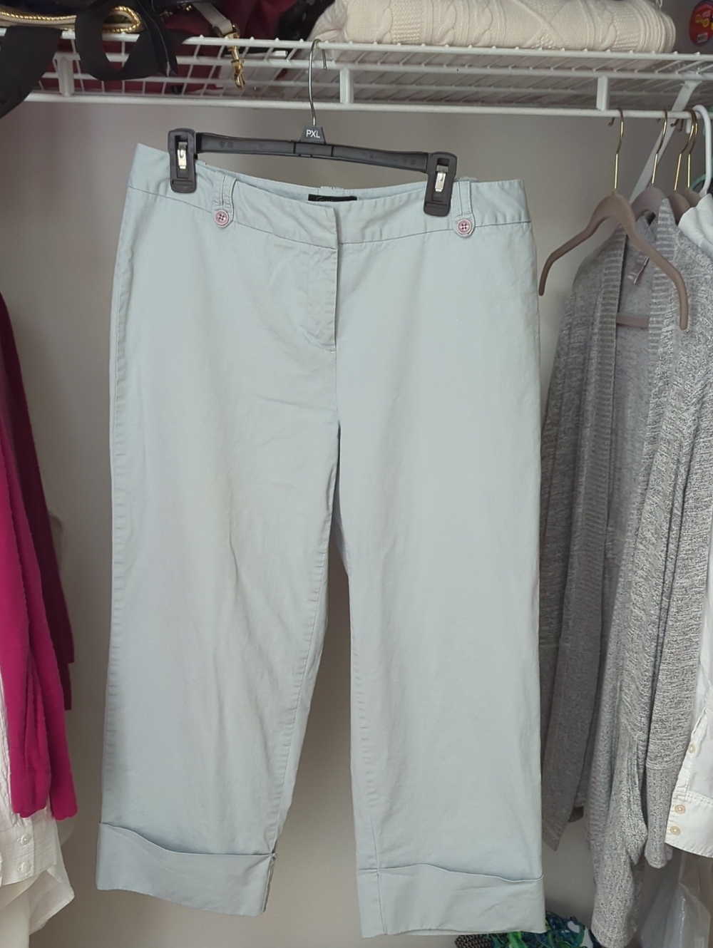 Context Light Blue Cuffed Cropped Pants 14W